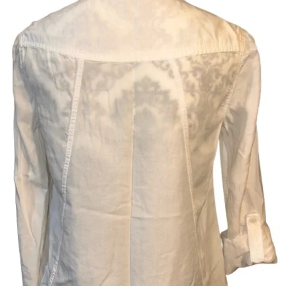 Thread + Supply Women's XS White Tailored Button-Up Long Sleeve Top - Picture 12 of 16
